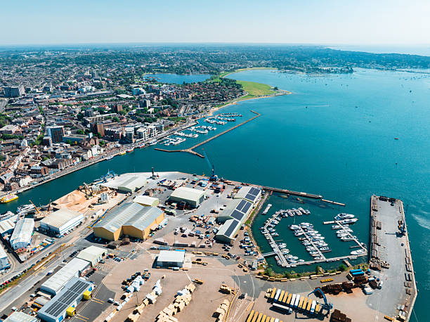 istock Poole harbour and town seen from above on a sunny day 2215587093