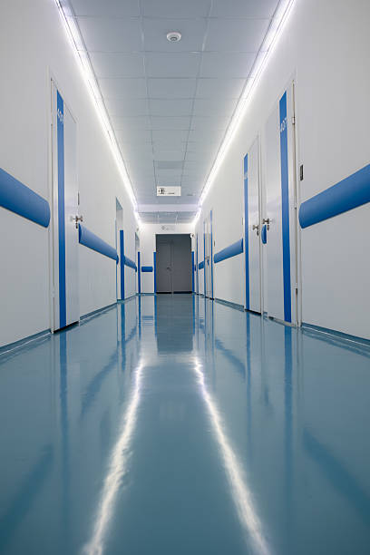 istock Bright and clean corridor in a modern hospital 2215587275