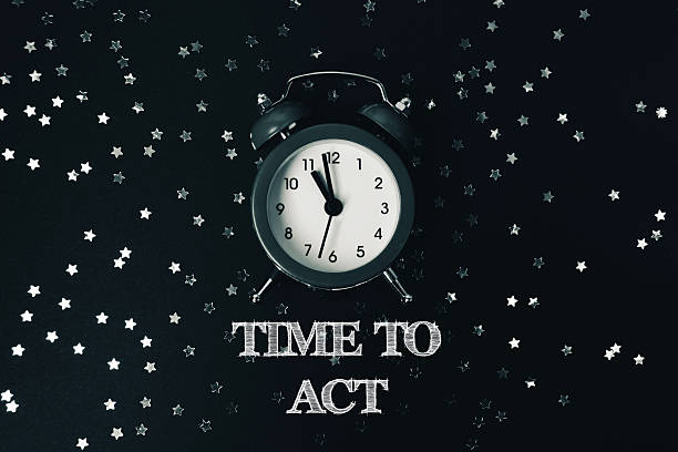 istock Black and white clock with the time of 10:30 2215588490