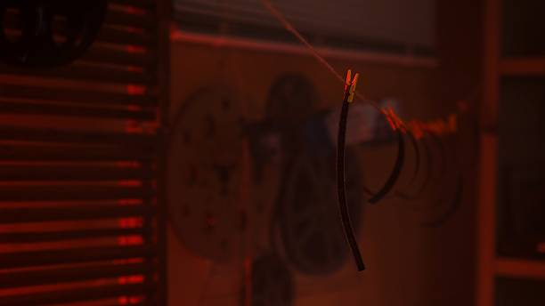 Artistic Display of Film Strips in Low Light Setting