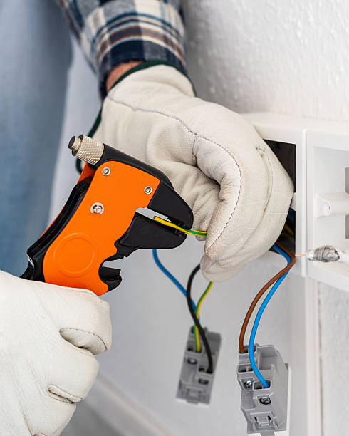 istock Electrician at work on a residential electrical system. Electricity. 2215593995