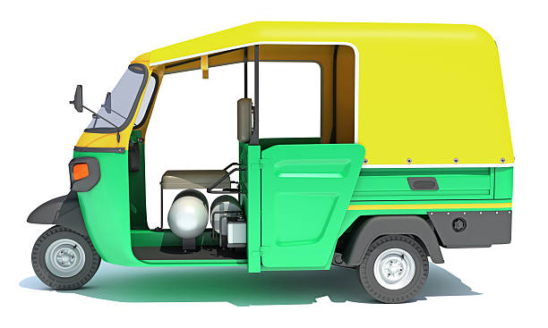 istock Auto Rickshaw Bajaj TukTuk 3D rendering on white background 2215595703