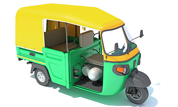 istock Auto Rickshaw Bajaj TukTuk 3D rendering on white background 2215595738