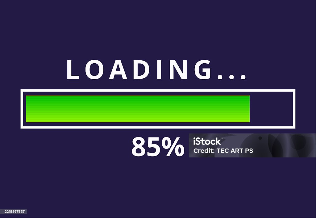 Loading Bar 85 Loaded Stock Illustration - Download Image Now - Circle ...