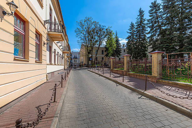 istock Quiet Historic Alleyway with Iron Fences 2215599967