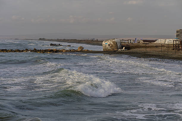 Waves gently reaching the shore in Cyprus