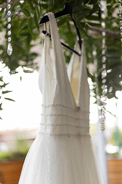 istock Back of modern wedding dress 2215630908