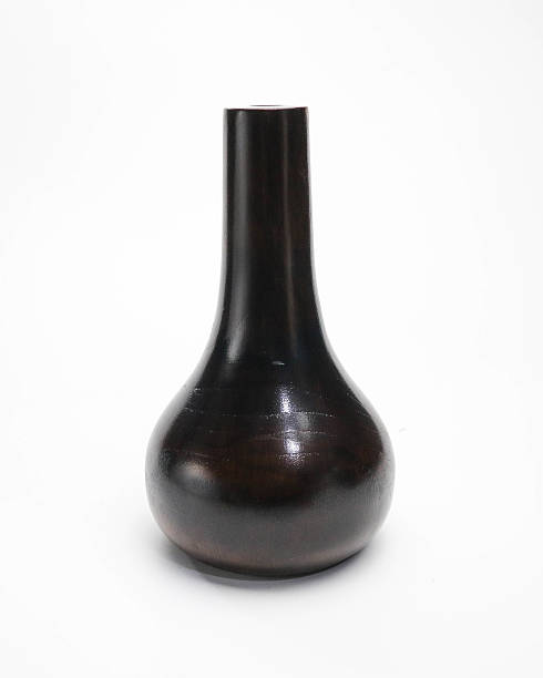 istock Handcrafted Teak Wood Vase with Natural Grain 2215637852