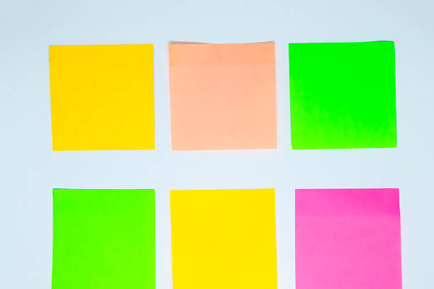 Empty colorful paper notes isolated on a white background