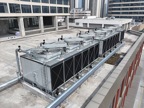 istock Large HVAC units on city background 2215642406
