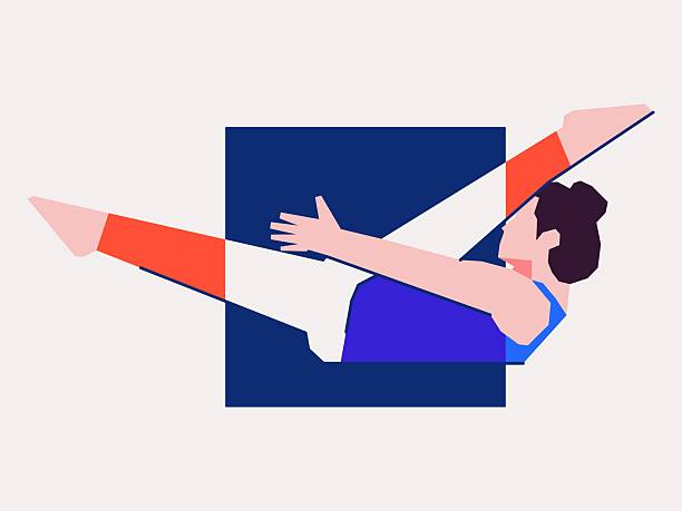 istock Young woman practicing yoga, exercising, wearing sportswear Vector illustration isolated background 2215645246