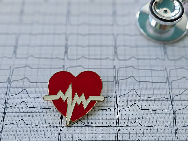 istock Heart health symbol displayed on ECG paper alongside a stethoscope 2215645444