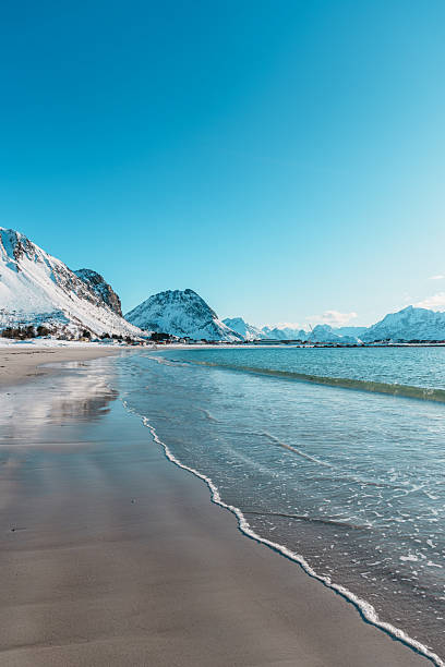 istock Snowy Ramberg Beach and Mountains in Lofoten 2215649361