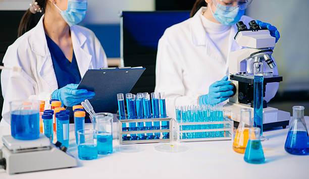 istock Two female biotechnologists testing new chemical substances in a laboratory. 2215652030