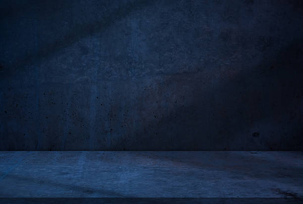 Blue background.Shadow and Light effect on Cement texture wall room and concrete floor,Room studio shot with loft concrete and abstract surface pattern for product display,Image minimalist background