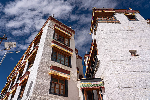 Likir, India - September 20, 2024: Exterior of Likir Gompa, a Buddhist monastery in Leh district