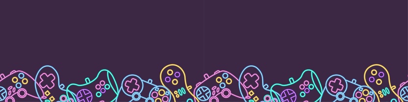 Vector Neon Glow Game Controller Gamepad Seamless Border Colored ...
