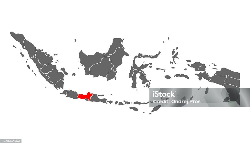 Mapa De Java Ilustración de Forma Detallada Del Mapa De Java Central De Indonesia ...