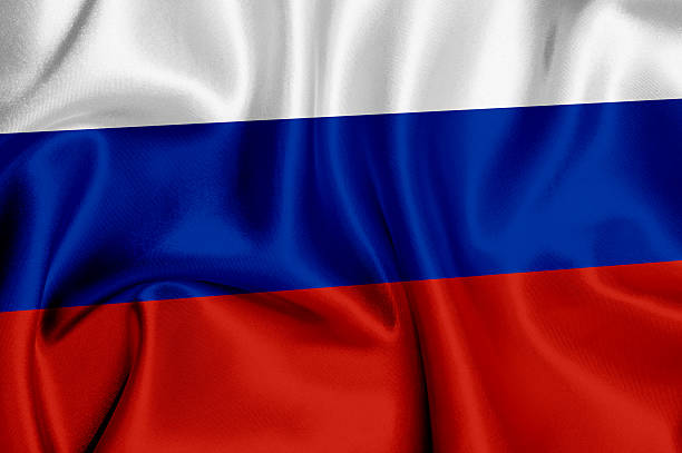 Flag of Russia waving background.