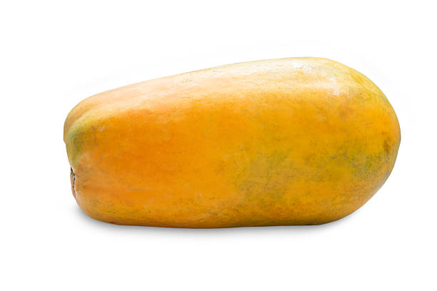 ripe papaya isolated on white background