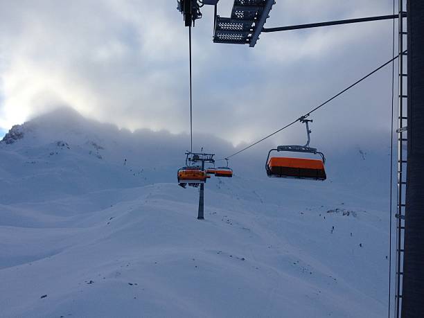 istock Snowy Ascent: Riding the Zugspitze Lift. 2215673162