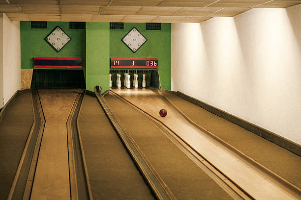 Modern bowling alley with futuristic design