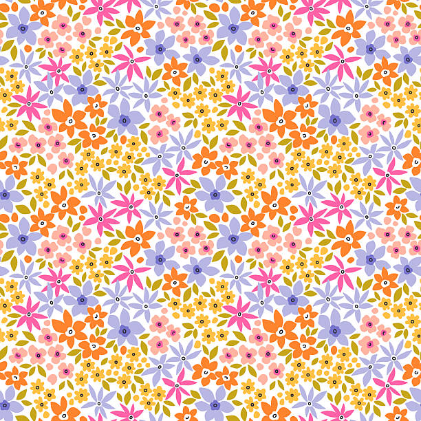 Cute floral pattern in small flowers. Small pastel colorful flowers. White background. Ditsy print. Floral seamless background. Liberty template for fashion prints. Stock pattern.