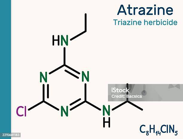 Atrazin Atrazine Molecule Triazine Herbicide Used In Agriculture For Weed ...