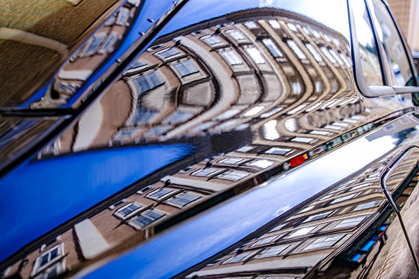 typical reflection of a facade at a car - photo