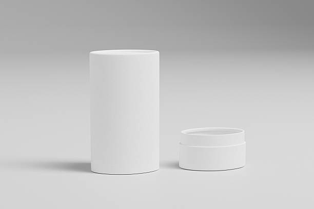 istock oval paper tube packaging mockup, elegent cylindrical white paper box container mockup, recyclable slim oval deodorant stick twist up, Sustainable rigid cardboard paper Packaging, push up paper tube 2215685753