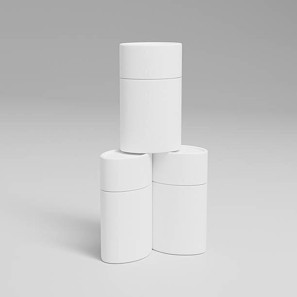 istock cylindrical cosmetic paper box container mockup, oval paper tube packaging mockup, small recyclable oval deodorant stick twist up, Sustainable rigid cardboard paper Packaging, push up paper tube 2215686514