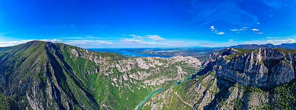 Aerial view of the beautiful Gorges du Verdon in Provence France During Springtime