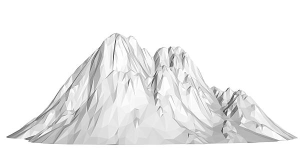 istock A mountain range is shown in a white background. The mountains are very tall and covered in snow. The scene is very peaceful and serene, with the mountains towering over the landscape. 3D 2215691688