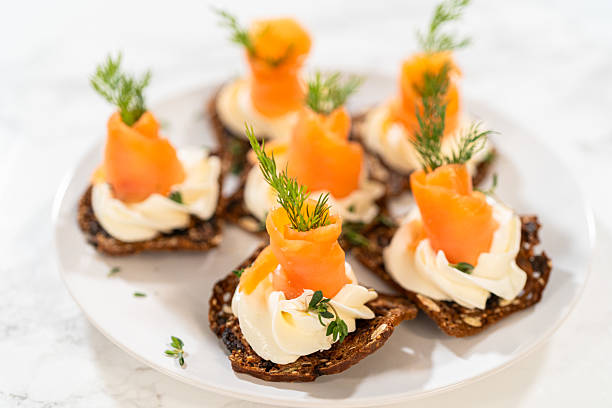 istock Fresh Herbs and Cream Cheese for Canapes 2215695510
