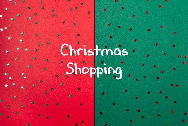istock Red and green background with Christmas stars 2215696613