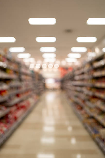 Retail store sales floor scenery and out-of-focus composition