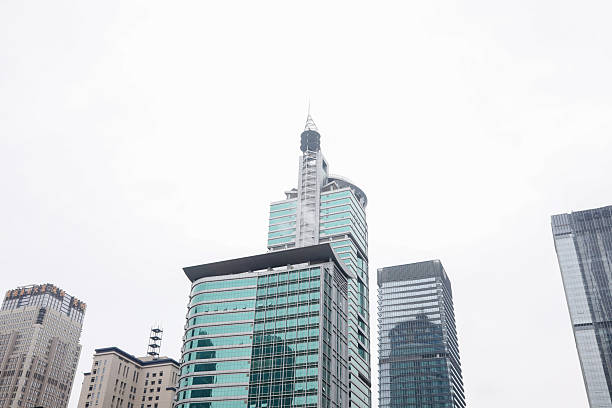 China Shenzhen city downtown financial district tower skyscraper