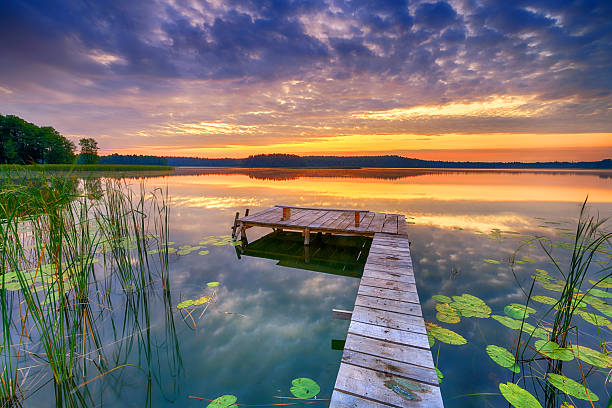 istock Beautiful summer sunrise over lake 2215700156