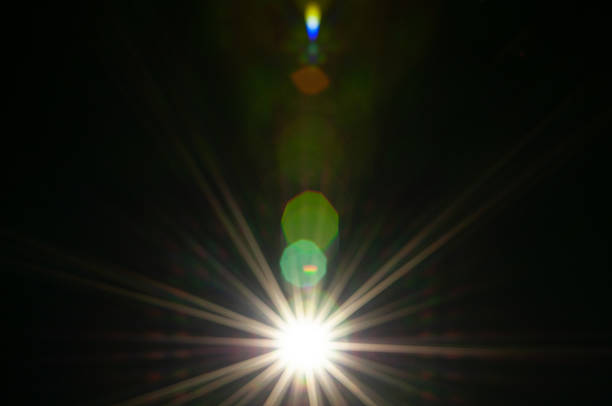 Sun flare on the black background