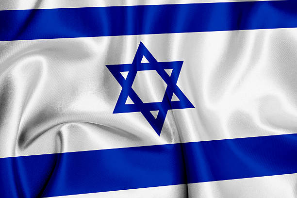 Israeli flag waving background.