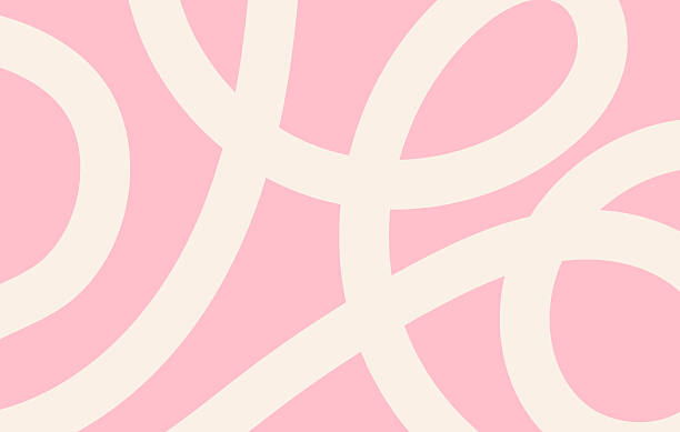 illustrazioni stock, clip art, cartoni animati e icone di tendenza di modello astratto a linee ondulate con forme fluide in stile retrò anni '70. nastro ondulato fluente su sfondo di colori sfumati rosa. - stampa con motivi grafici