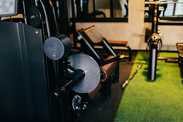 istock Exercise equipment in the gym ready for training. 2215727654