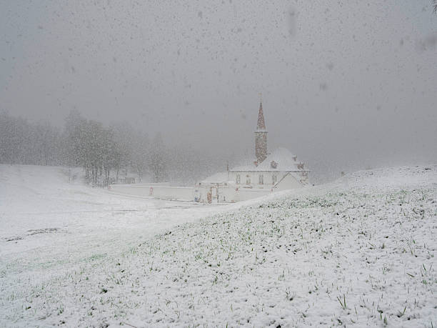 istock snowy landscape with old Maltese palace, Gatchina 2215731752
