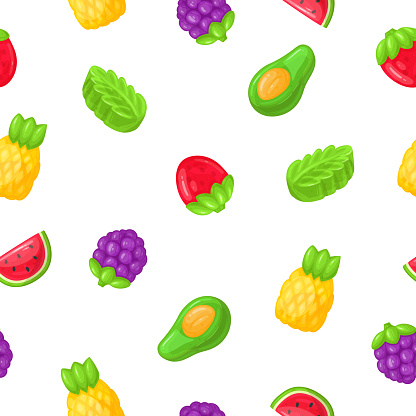 Chewy Pattern Gummy Jelly Seamless Pattern Chewy Jelly Marmalade Candies Endless ...
