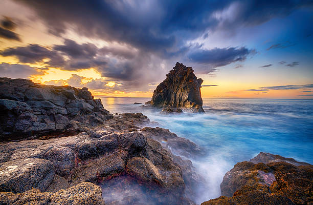 istock Beautiful summer sunset on sea shore 2215738006