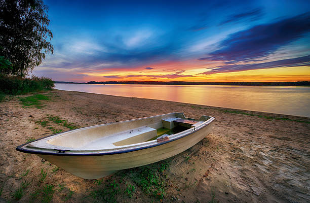 Beautiful summer sunset on sea shore