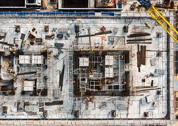 istock Drone Point View of Workers Working on Construction Site / Hangzhou, China 2215751765