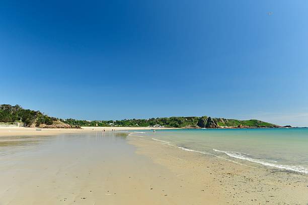 A beautiful natural beach of the island in Spring.