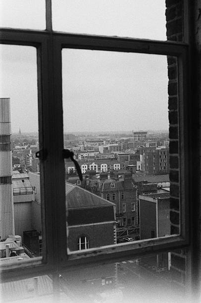 istock Dublin Cityscape Inside Guinness Storehouse, St. James's Gate, Dublin, black and white 2215770501