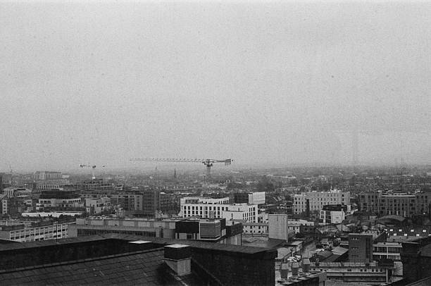 istock Dublin Cityscape Inside Guinness Storehouse, St. James's Gate, Dublin, black and white 2215770537